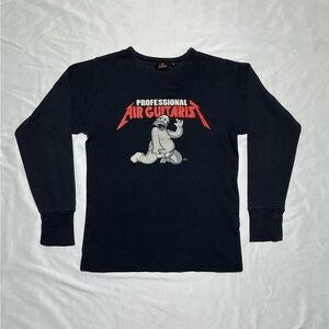 The Simpsons Homer Professoinal Air Guitarist Thermal Shirt Retro large adult